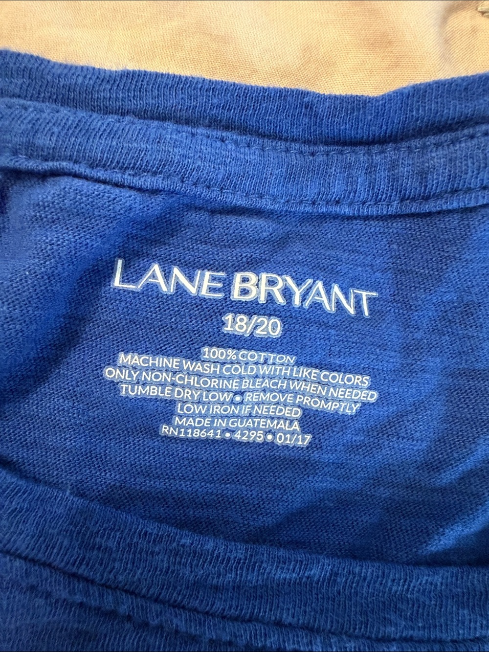 Lane Bryant Royal Blue Short Sleeve Pocket Tee - Picture 3 of 3